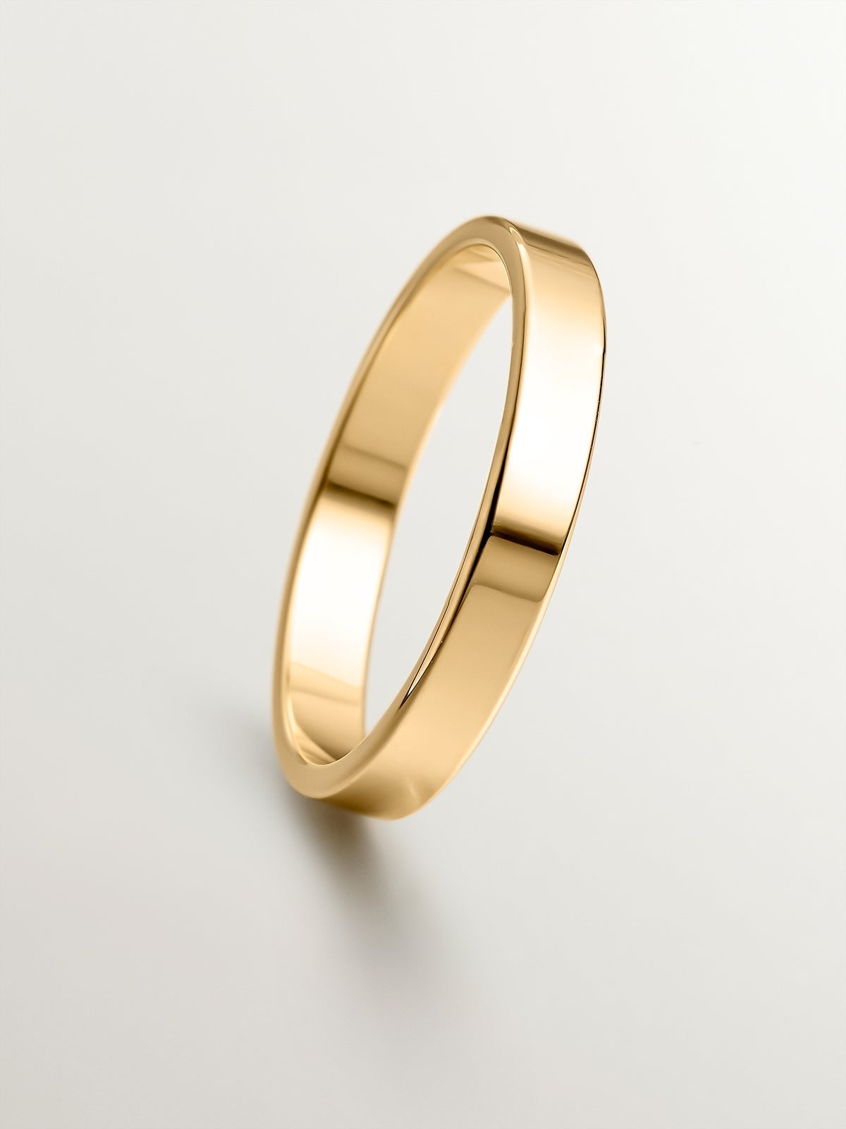 Alianza de oro amarillo de 18k plana de 3mm