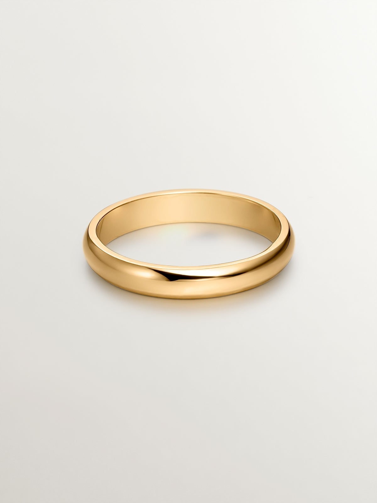 Alianza de oro amarillo de 18k de media caña 3,15mm