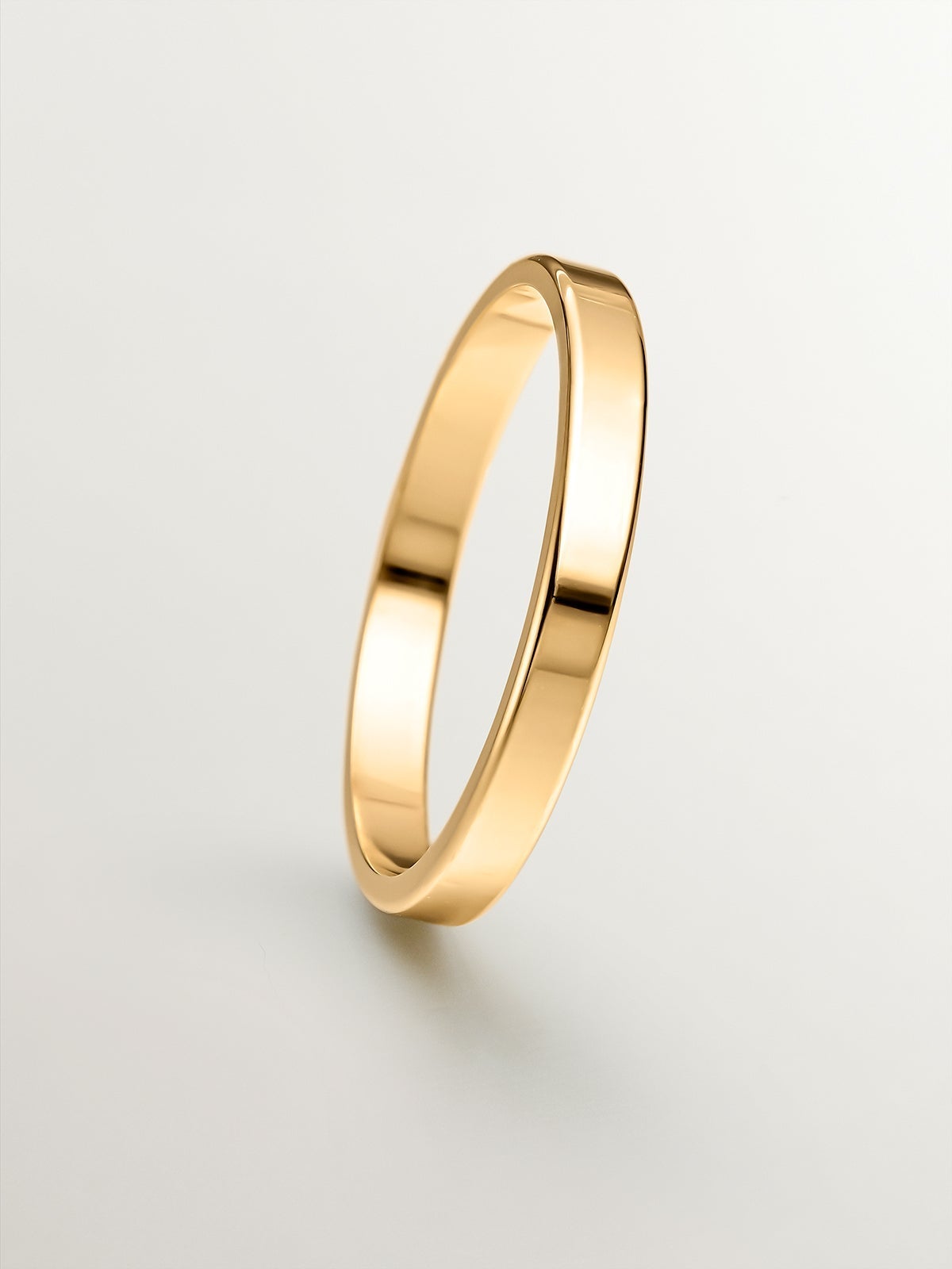 Alianza de oro amarillo de 18k plana de 2,40mm