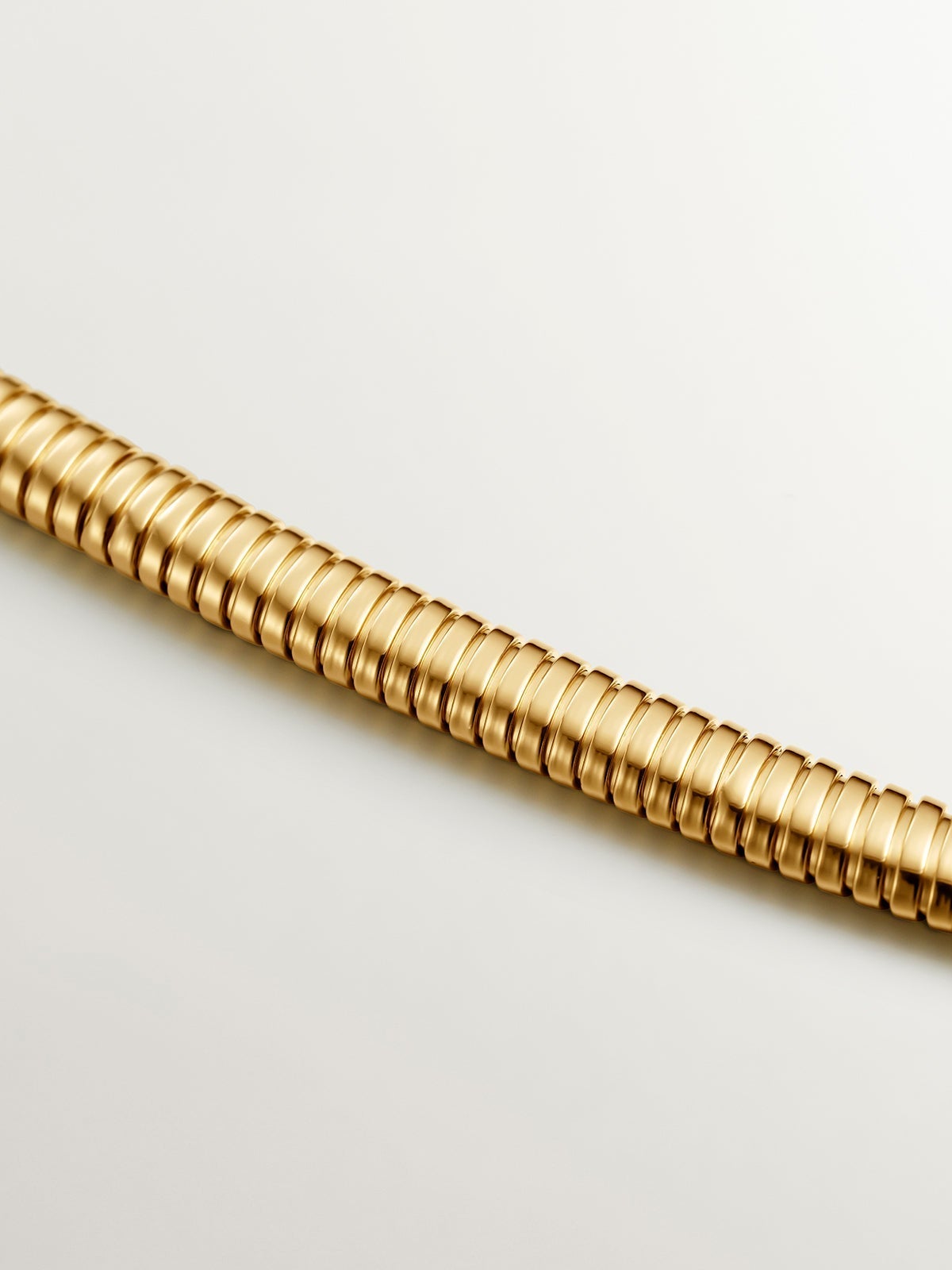 Collar tubogas de plata 925 bañada en oro amarillo de 18K