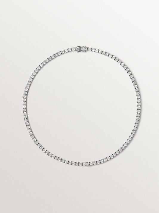 Collar rivière de plata 925 con topacios blancos