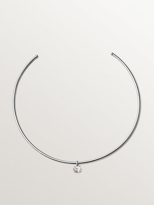 Collar de plata 925 con cuarzo blanco