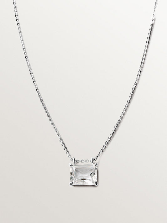 Collar de plata 925 con cuarzo blanco